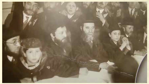 Rabbi Avraham Yaakov Friedman of Sadigura-Tel Aviv with his nephew Rabbi Mordechai Shalom Yosef Friedman of Sadigura at the Bar Mitzvah of their nephew Israel Aharon Wolf in Vienna 1926