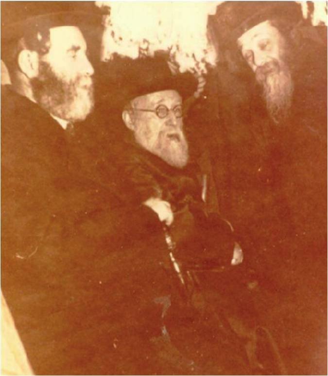 Rabbi Avraham Yehoshua Heshel of Kopyczynce and his brother-in-law Rabbi Avraham Yaakov of Sadi Gore, the 'Avir Yaakov' in Vienna during the Matzah baking in Vienna with their uncle Rabbi Yisrael of Husyatin